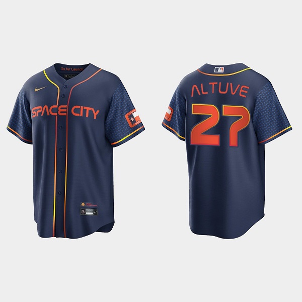 Youth Houston Astros #27 Jose Altuve 2022 Navy City Connect Flex Base Stitched Jersey